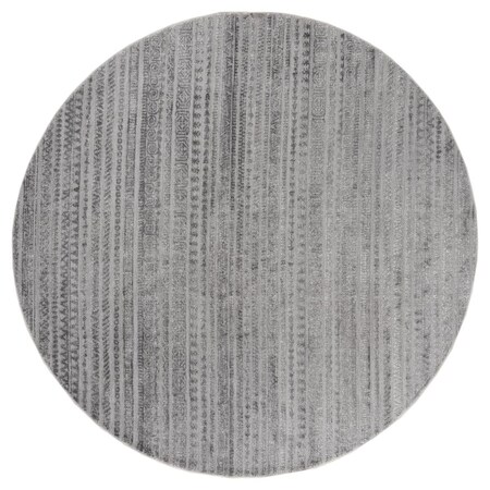 Manmade Cascades Yamsay Grey Round Rug; 7 ft. 10 in. MA3668712